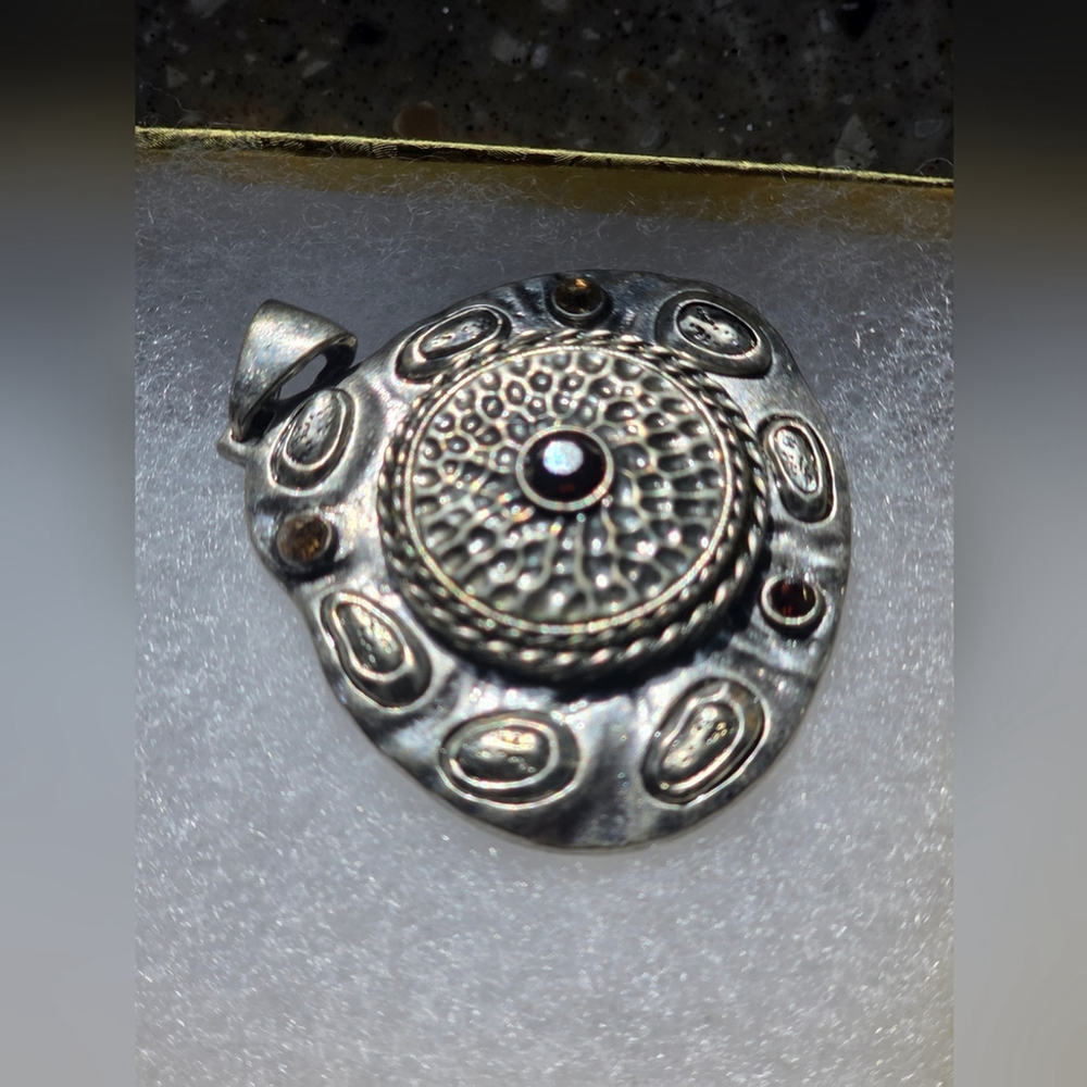 Vintage Silver Rhinestone Pendant - Picture 3 of 5